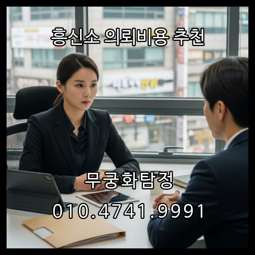 흥신소 의뢰비용과 추천 상담 장면
