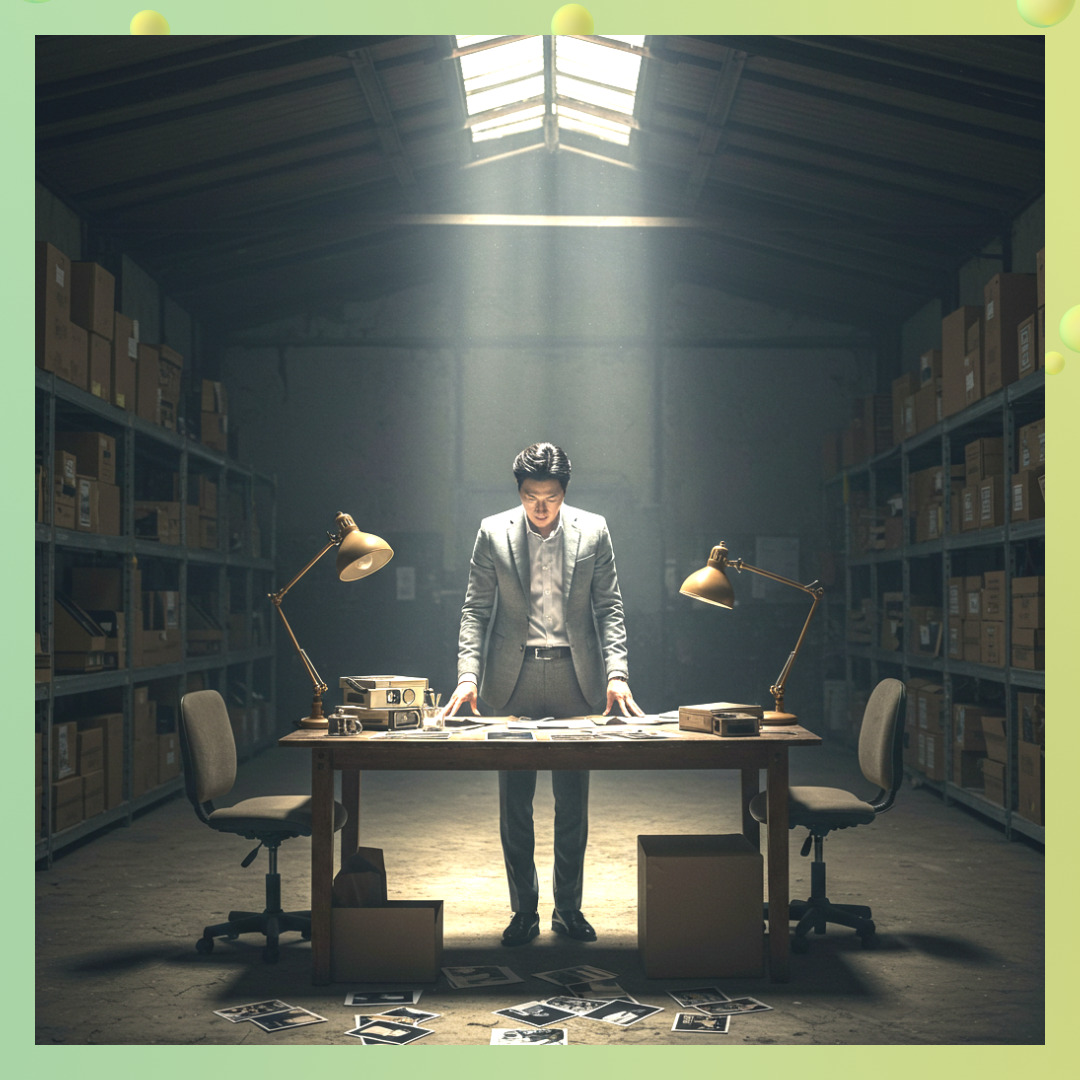 잠실탐정사무소 상담실에서 의뢰인과 상담자가 문서를 검토하는 장면