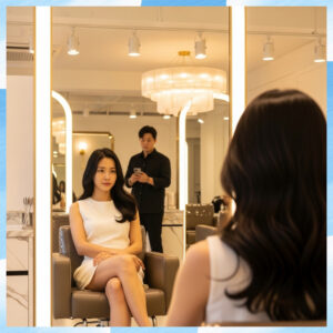 성북구탐정사무소에서 탐정이 직장 관련 자료를 검토하는 장면