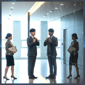 "탐정사무소에서 흥신소 계약 전 신뢰 검증 절차를 안내하는 모습"